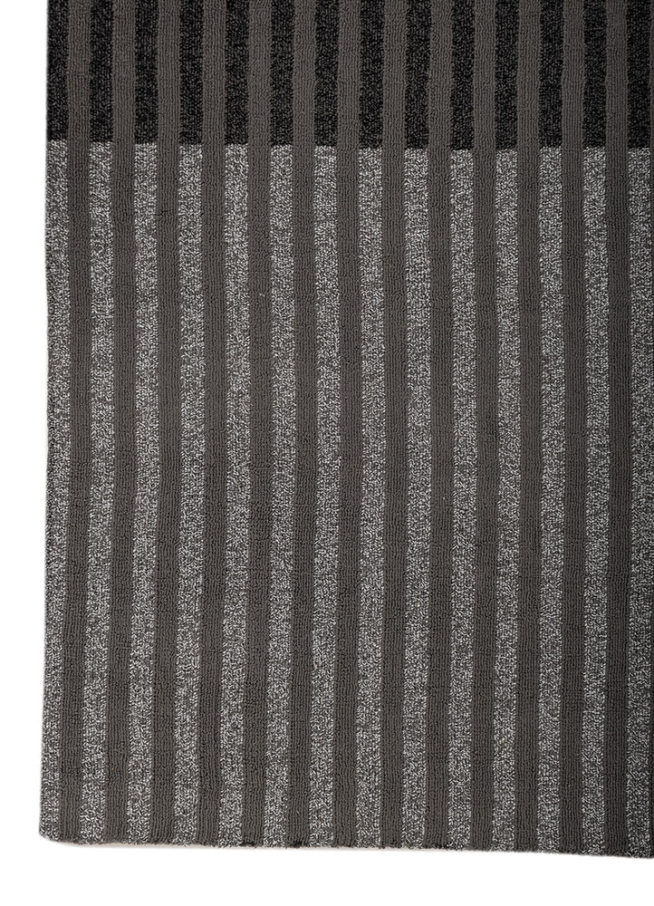 tesoro grey and black acrylic hand loom Rug - Corner