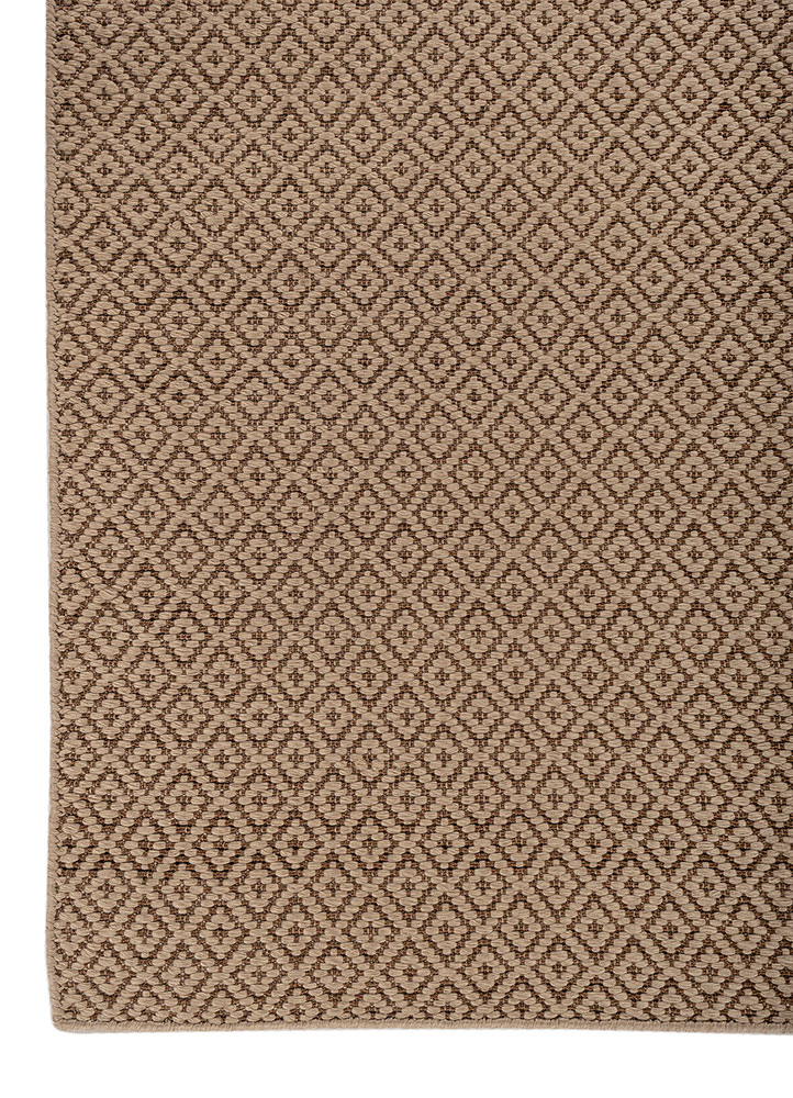 basis beige and brown acrylic flat weaves Rug - Corner