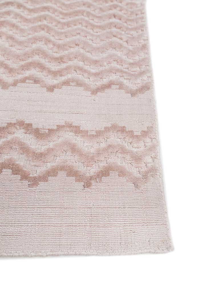 basis pink and purple bamboo silk hand loom Rug - Corner