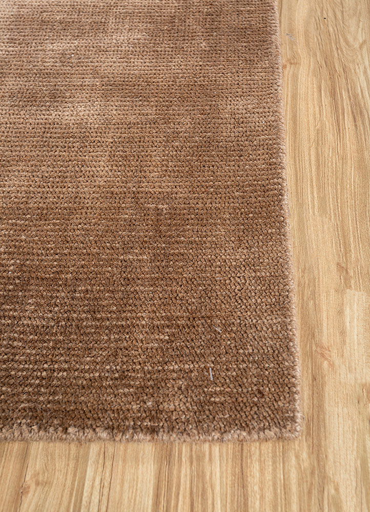 saga beige and brown jute and hemp hand loom Rug - Corner