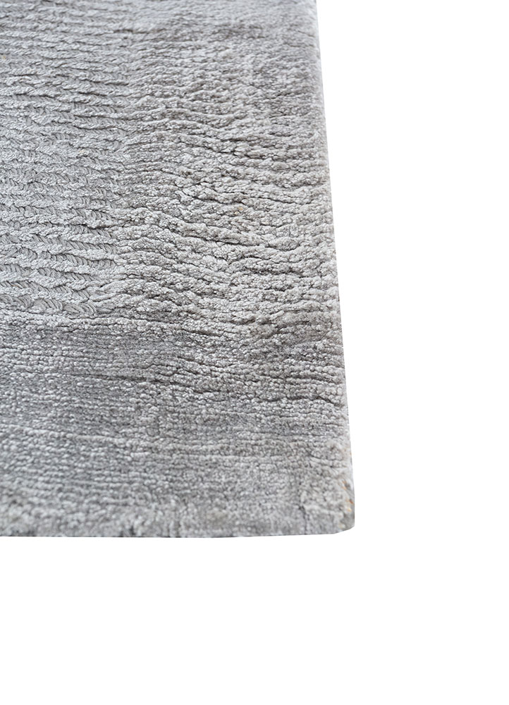 basis grey and black wool and viscose hand loom Rug - Corner