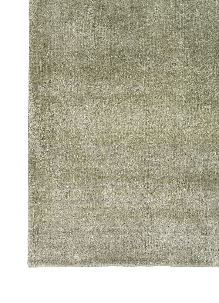 jean green bamboo silk hand loom Rug - Corner
