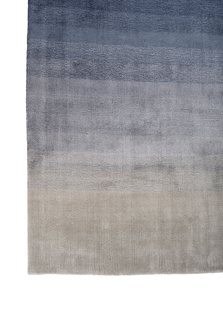 jean grey and black bamboo silk hand loom Rug - Corner