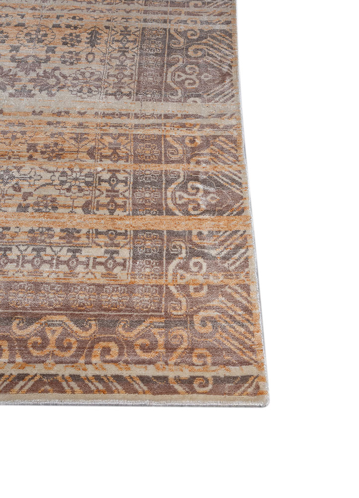 konstrukt red and orange jasmine hand loom Rug - Corner