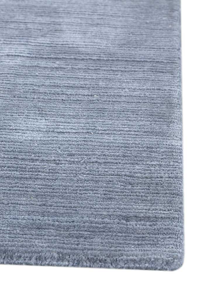 basis blue polyester hand loom Rug - Corner