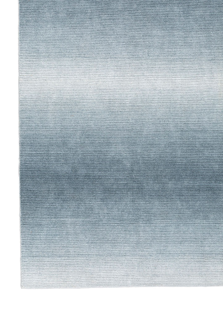 jean blue polyester hand loom Rug - Corner