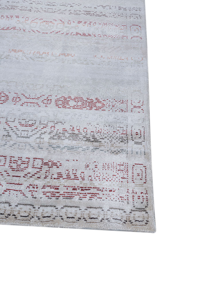 bespoke sile ivory viscose hand loom Rug - Corner