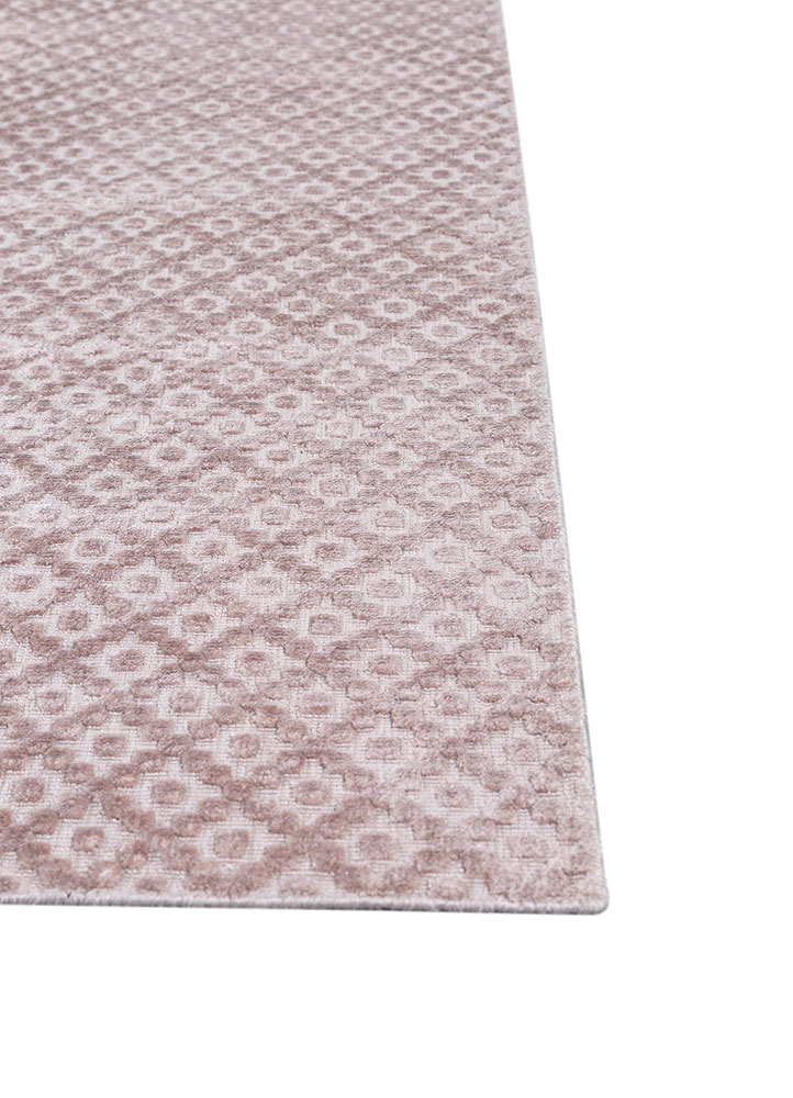 basis pink and purple viscose hand loom Rug - Corner