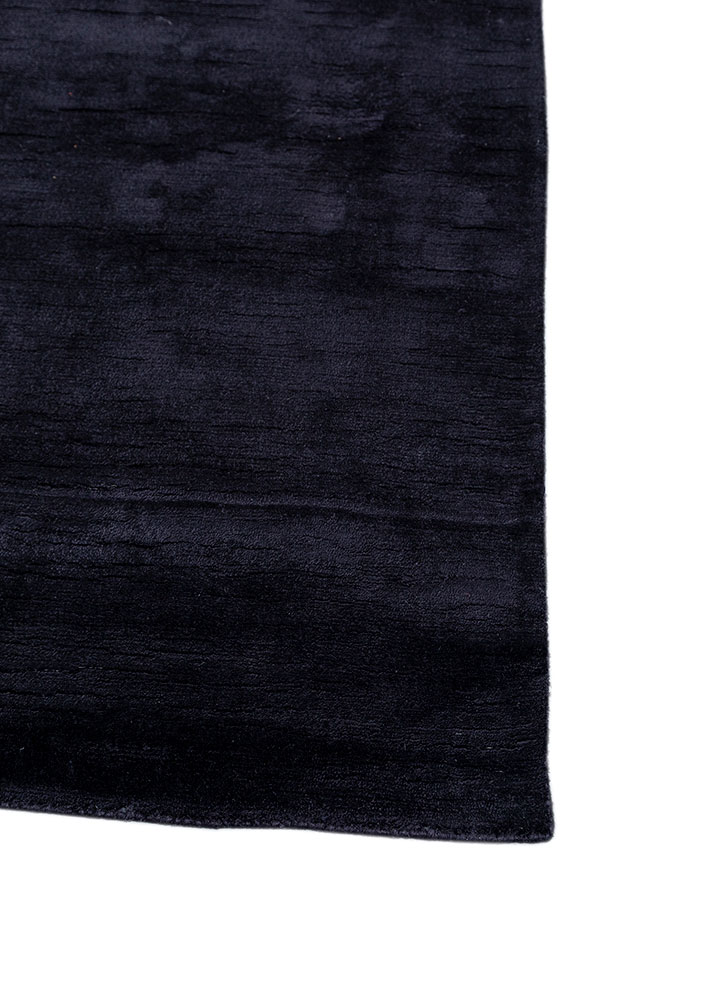 basis grey and black viscose hand loom Rug - Corner