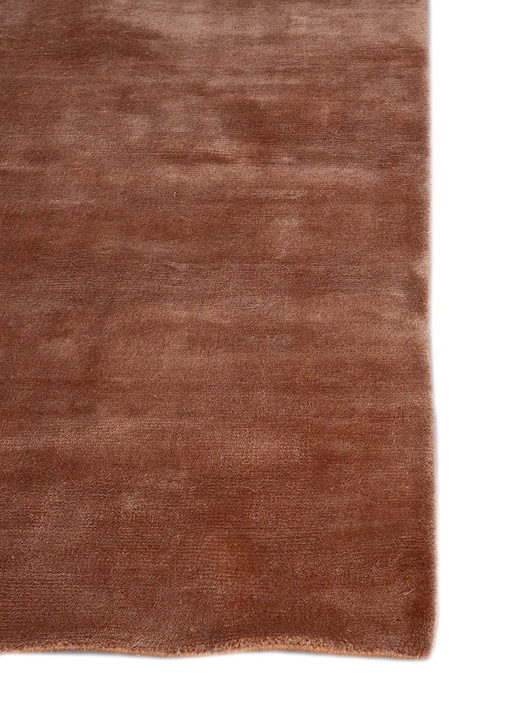 basis red and orange viscose hand loom Rug - Corner
