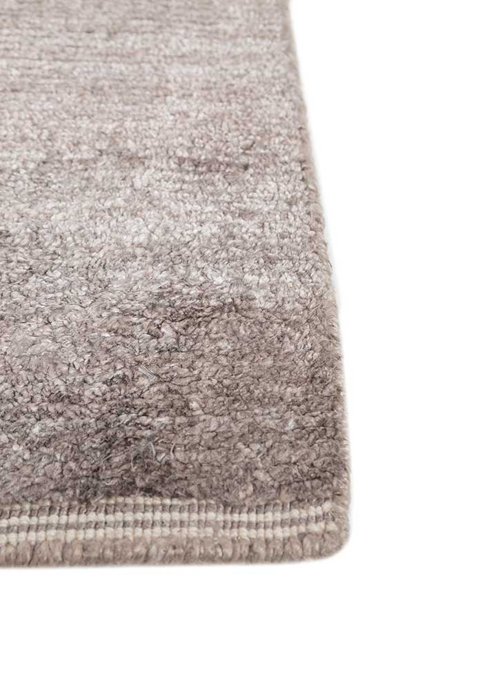 konstrukt beige and brown wool and bamboo silk hand loom Rug - Corner