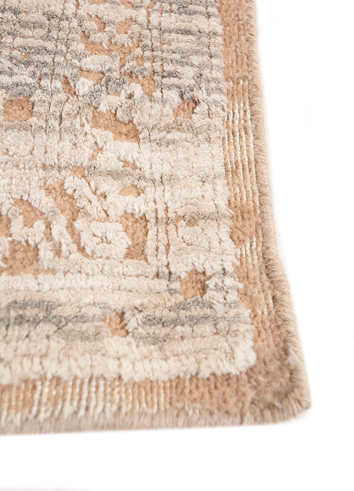 konstrukt red and orange wool and bamboo silk hand loom Rug - Corner