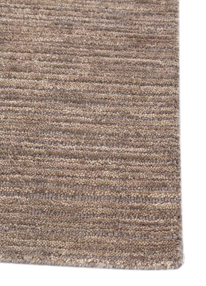saga grey and black wool hand loom Rug - Corner