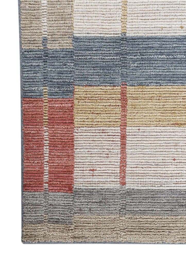 tesoro grey and black wool hand loom Rug - Corner
