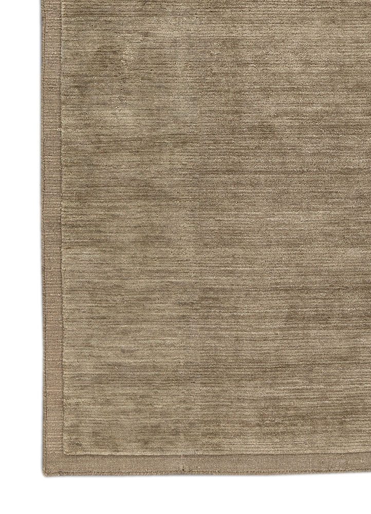 basis beige and brown wool hand loom Rug - Corner