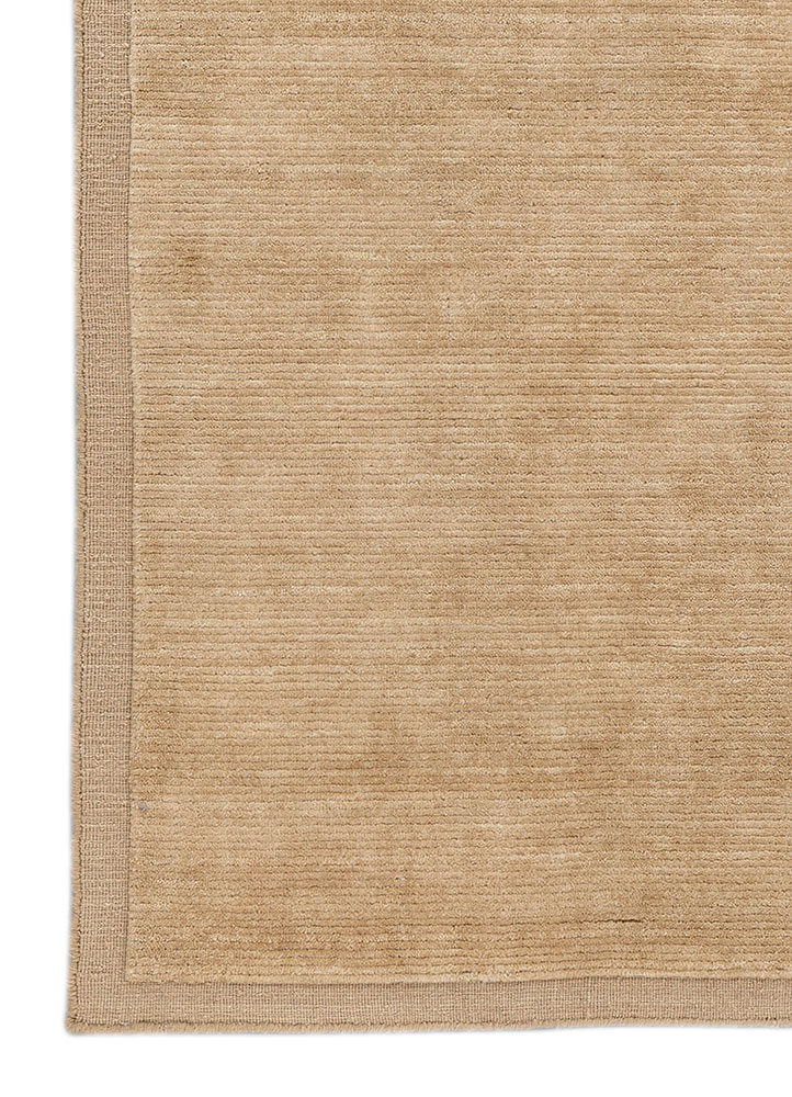 basis beige and brown wool hand loom Rug - Corner