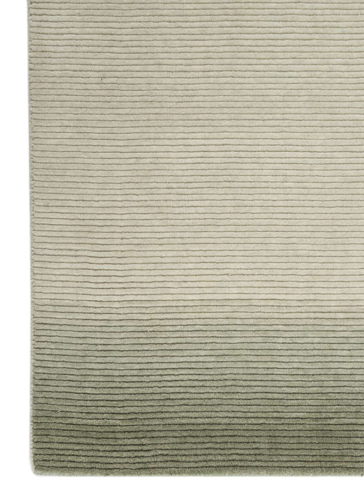 jean green wool hand loom Rug - Corner
