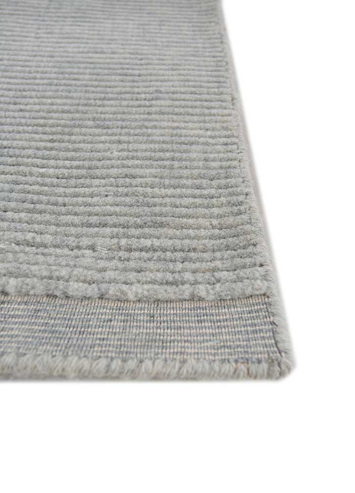 jean blue wool hand loom Rug - Corner