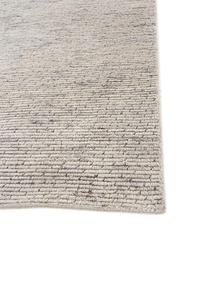 saga grey and black wool hand loom Rug - Corner