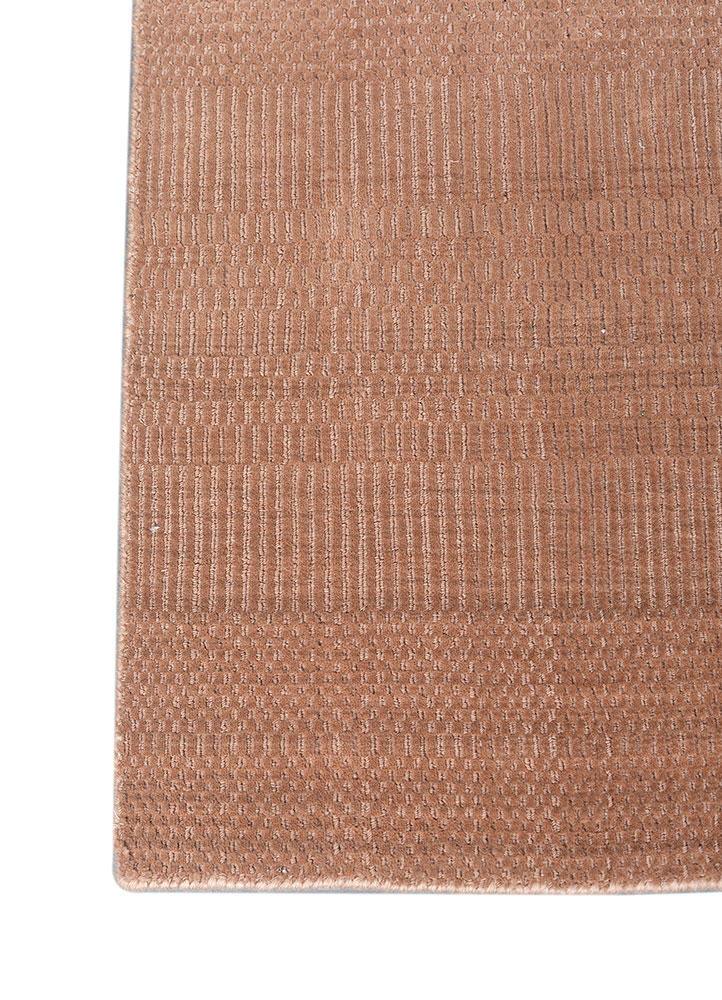 jean red and orange wool hand loom Rug - Corner