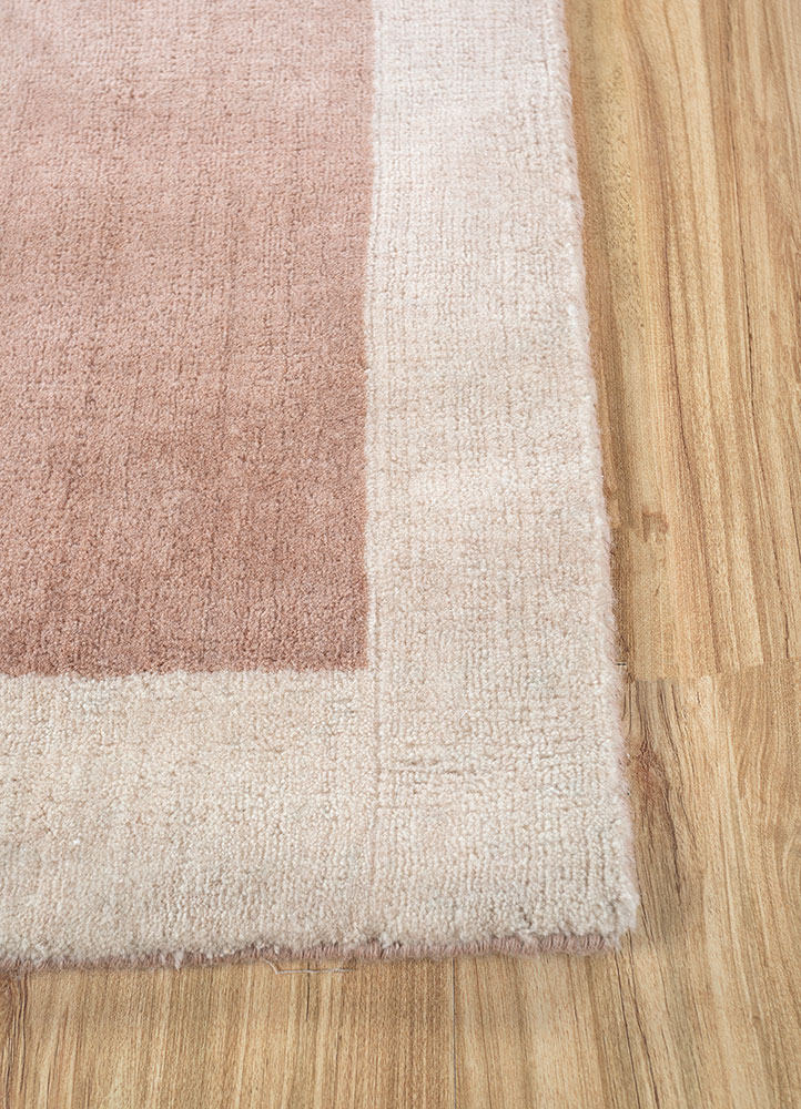 jean red and orange wool hand loom Rug - Corner