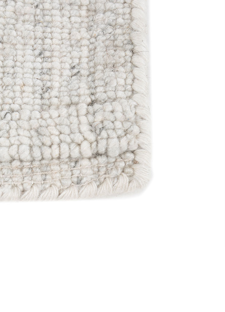 saga blue wool hand loom Rug - Corner