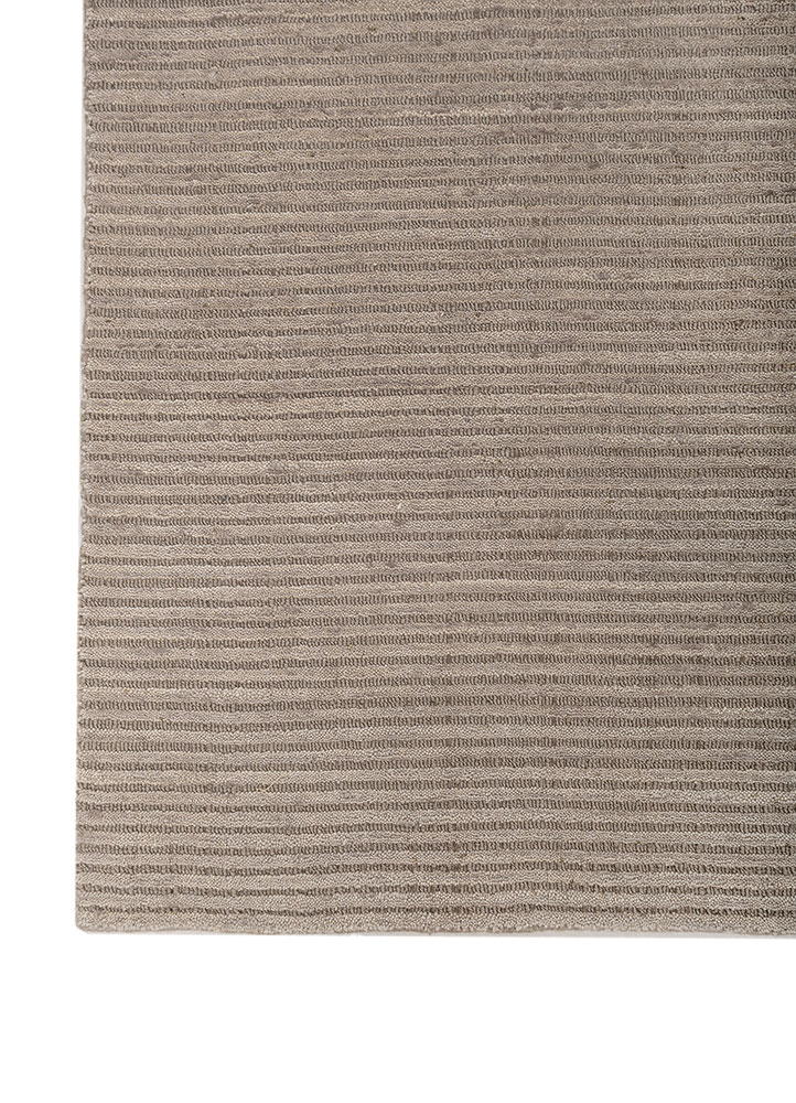 saga grey and black wool and silk hand loom Rug - Corner