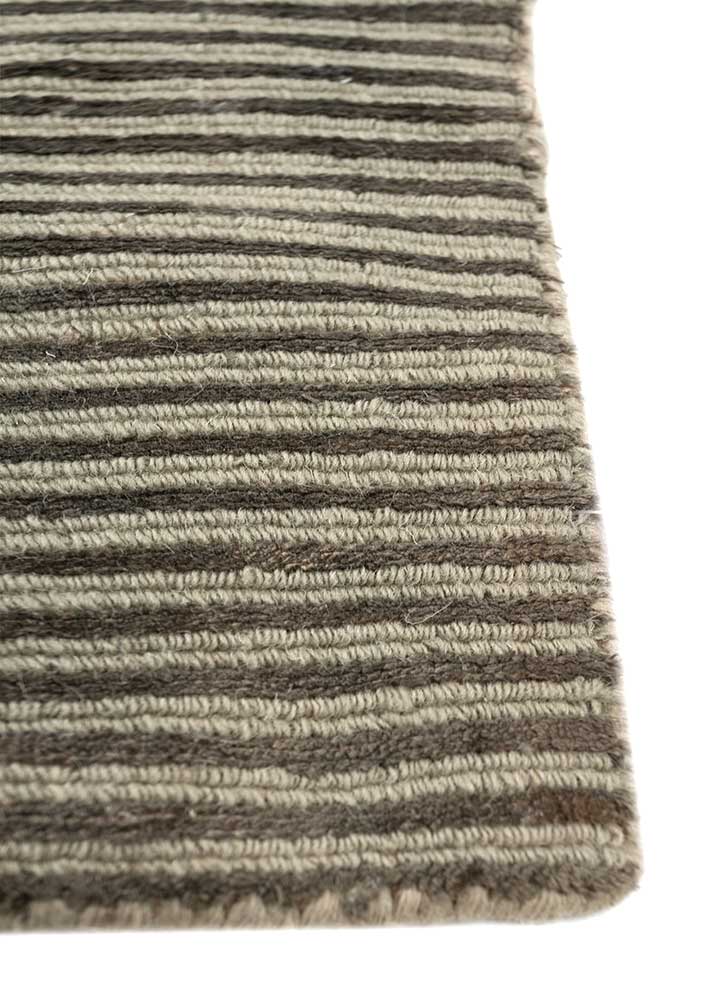 basis blue wool and viscose hand loom Rug - Corner