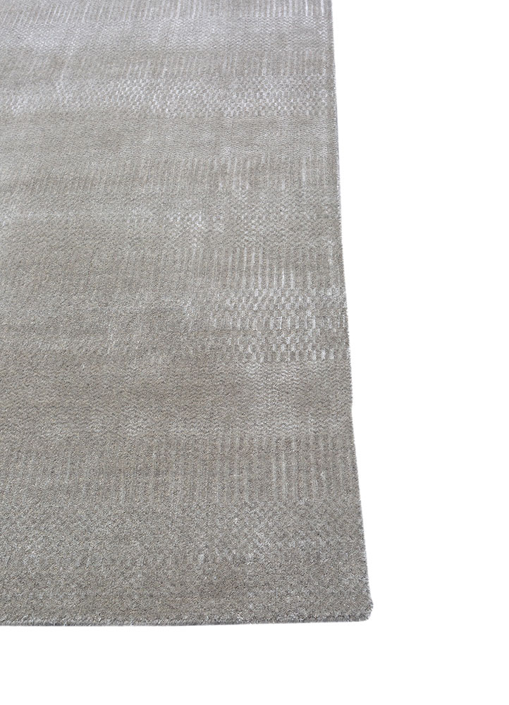 basis grey and black wool and viscose hand loom Rug - Corner