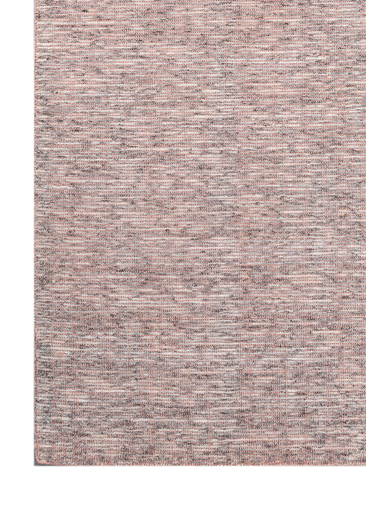 tesoro red and orange wool and viscose hand loom Rug - Corner