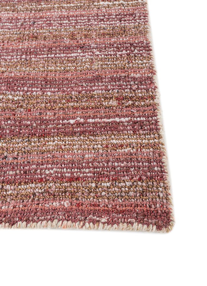 saga beige and brown wool and viscose hand loom Rug - Corner