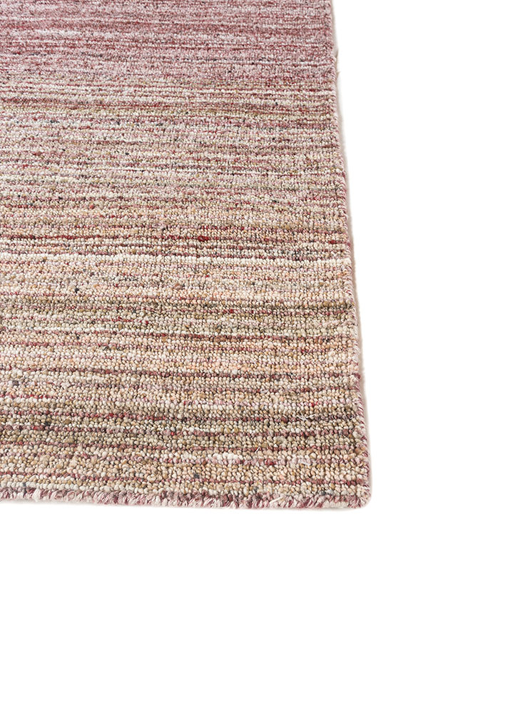 saga beige and brown wool and viscose hand loom Rug - Corner