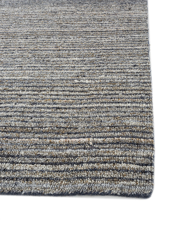 tesoro blue wool and viscose hand loom Rug - Corner