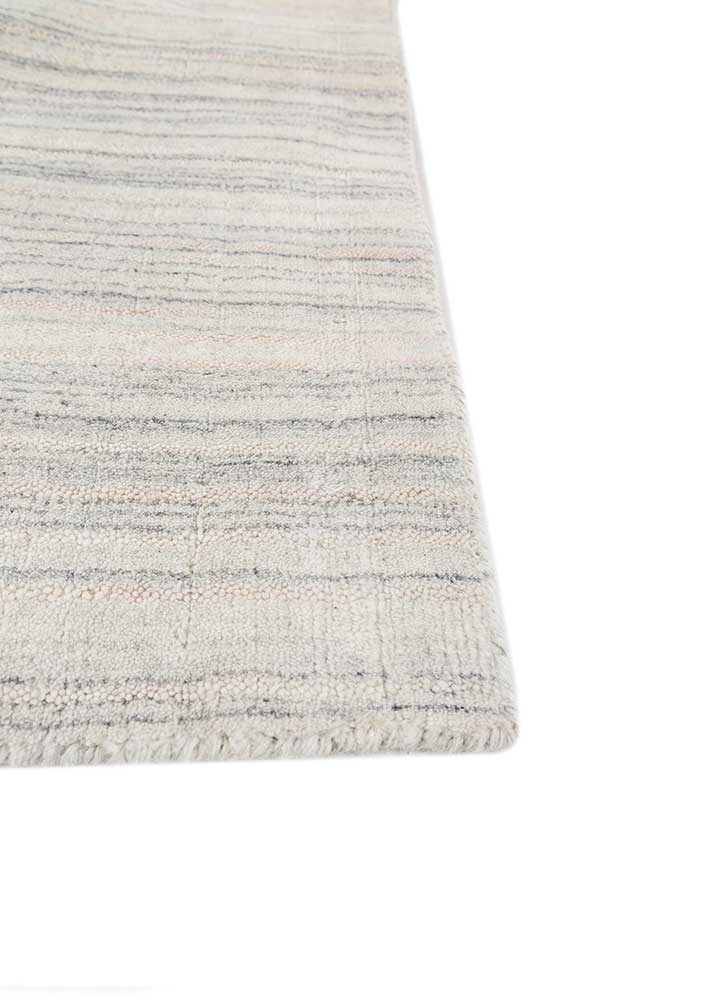basis ivory wool and viscose hand loom Rug - Corner