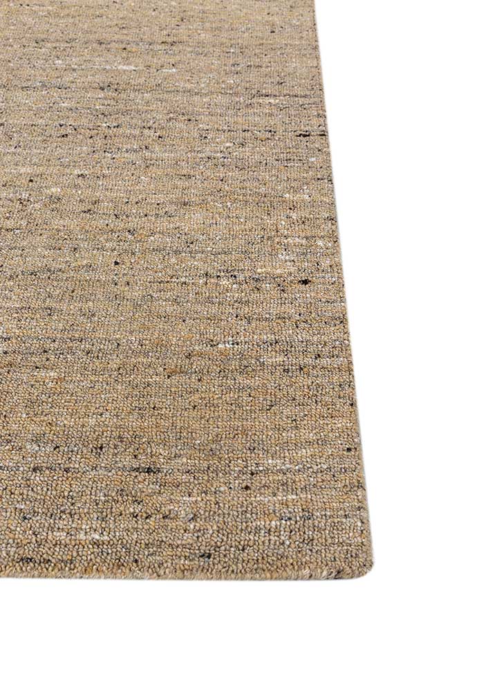 saga gold wool and viscose hand loom Rug - Corner
