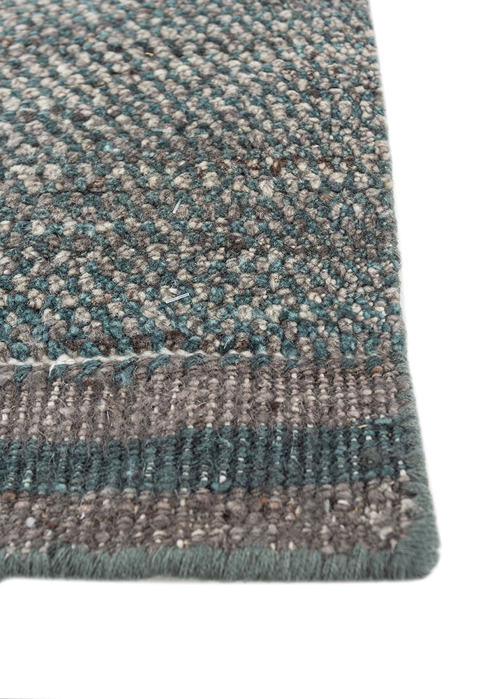 manifest blue afghan wool hand knotted Rug - Corner