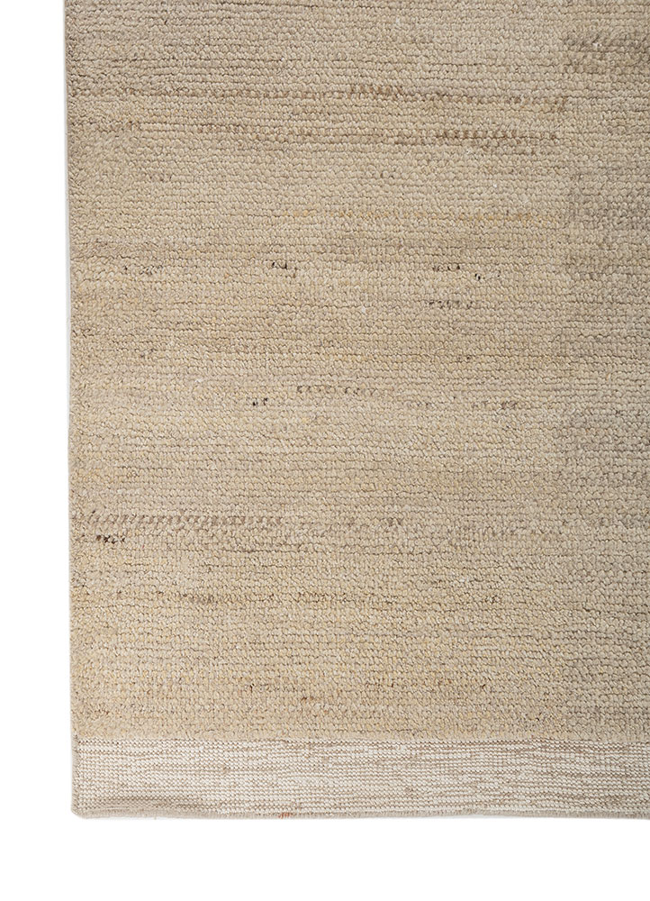 manifest beige and brown afghan wool hand knotted Rug - Corner