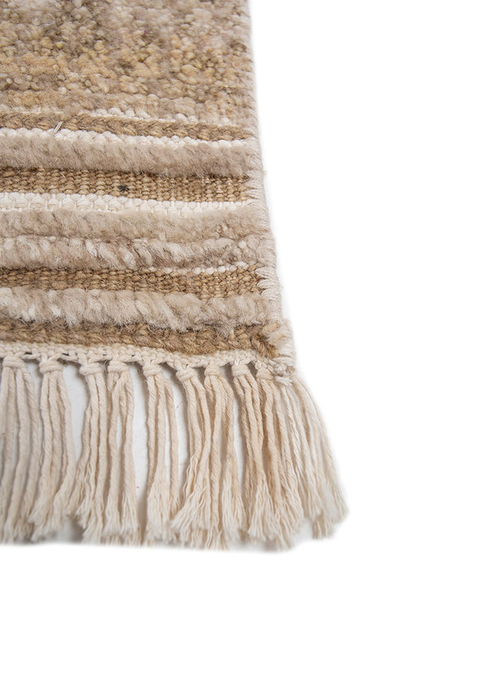 entropy ivory afghan wool hand knotted Rug - Corner