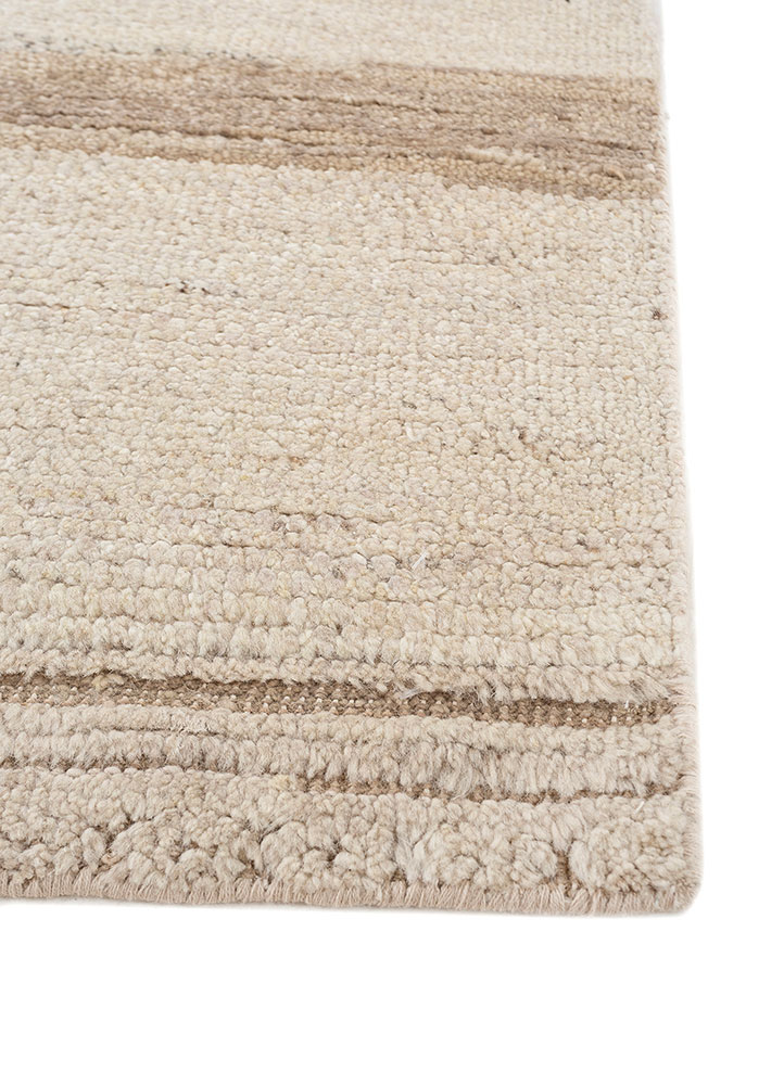 zuri ivory afghan wool hand knotted Rug - Corner