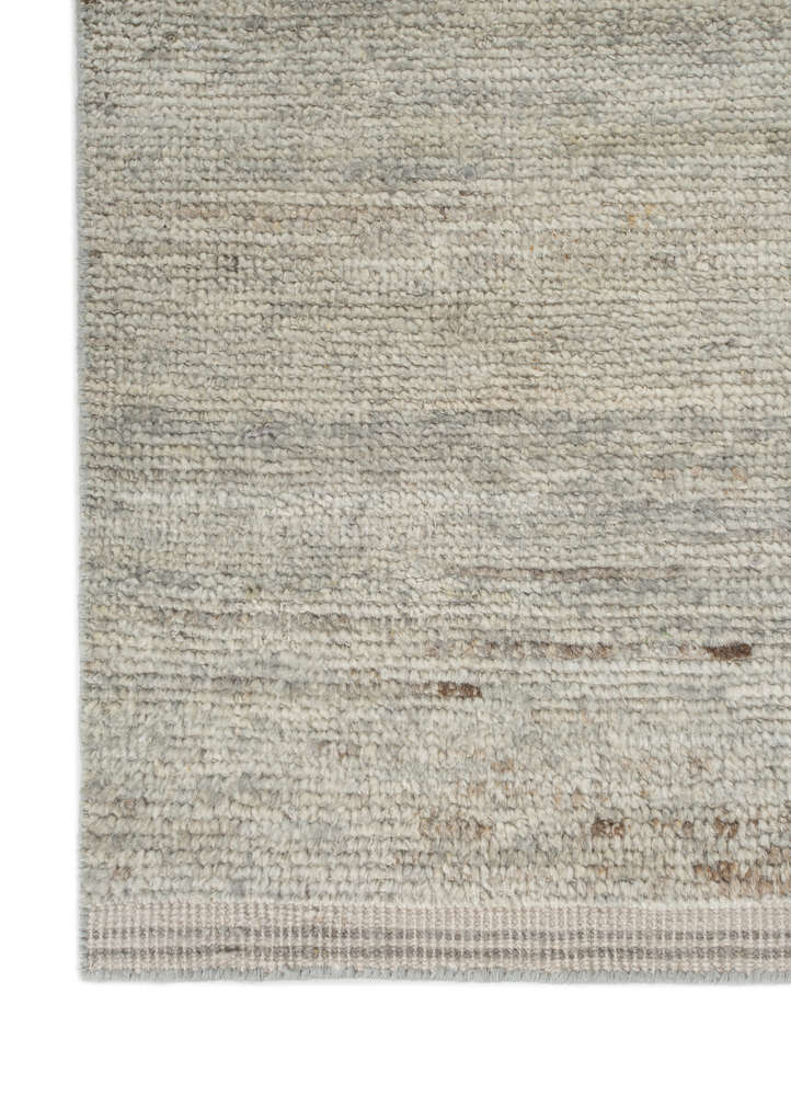 blythe blue wool hand knotted Rug - Corner