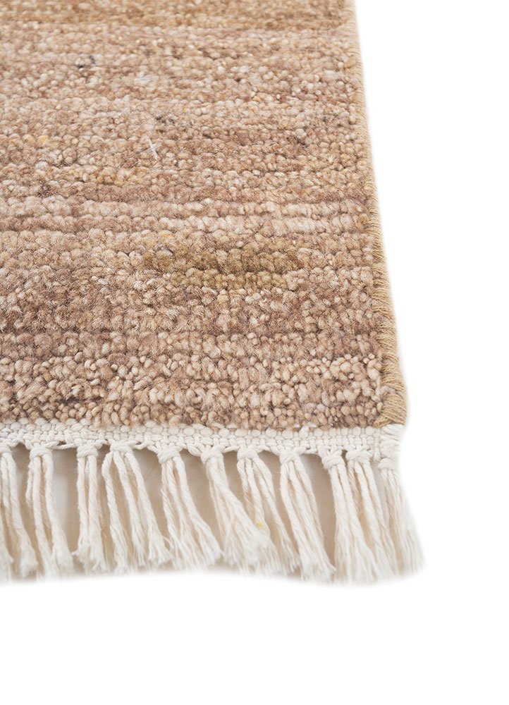 blythe beige and brown afghan wool hand knotted Rug - Corner