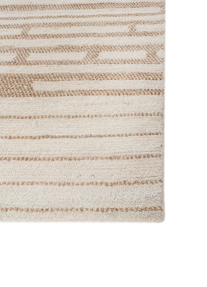 manifest ivory afghan wool hand knotted Rug - Corner