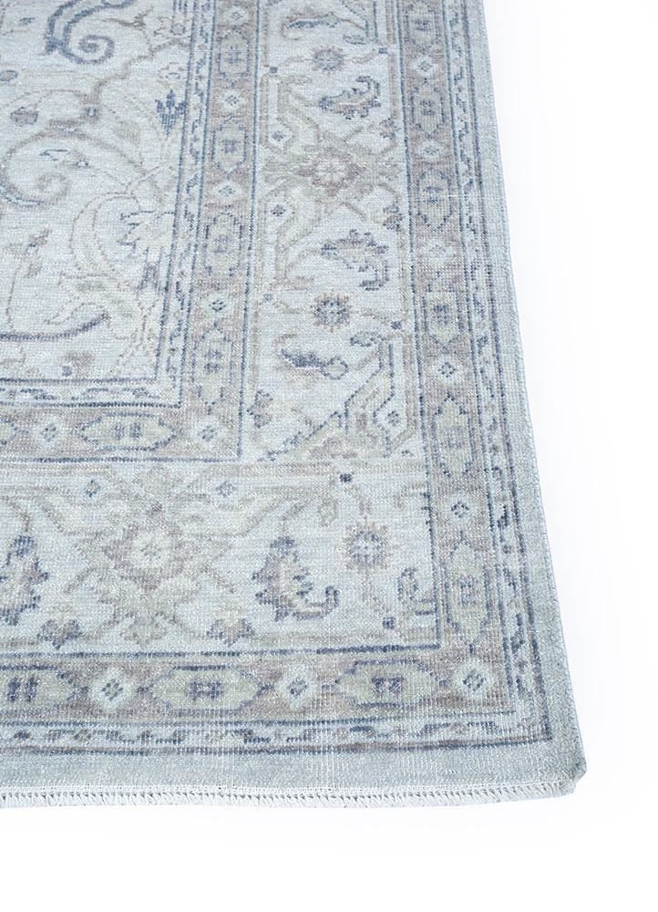 erbe grey and black wool hand knotted Rug - Corner