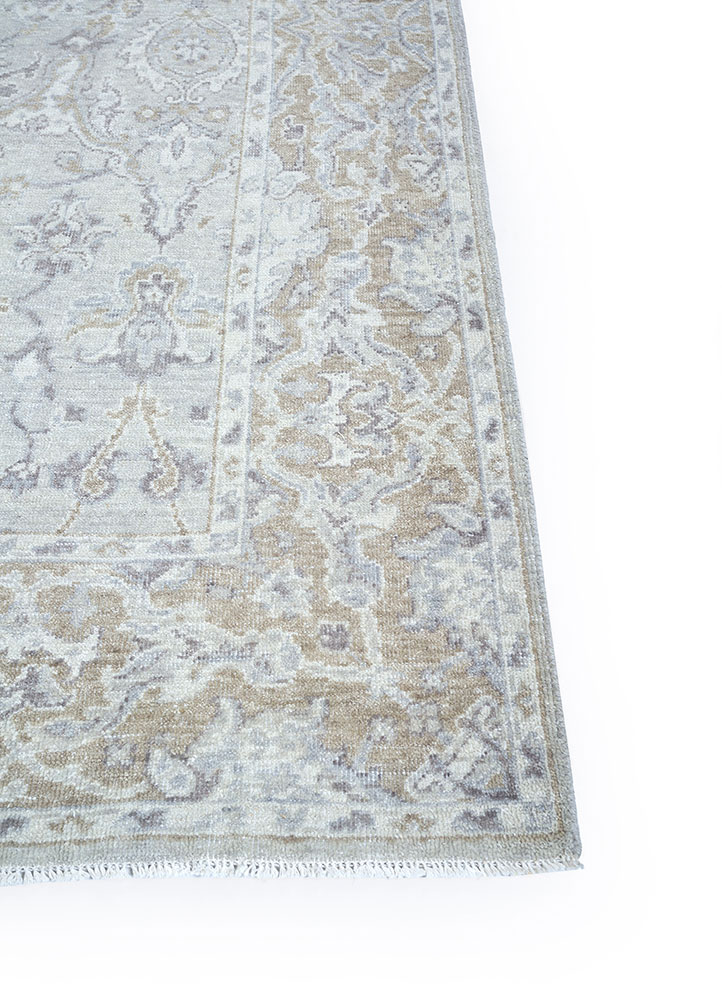 erbe grey and black wool hand knotted Rug - Corner