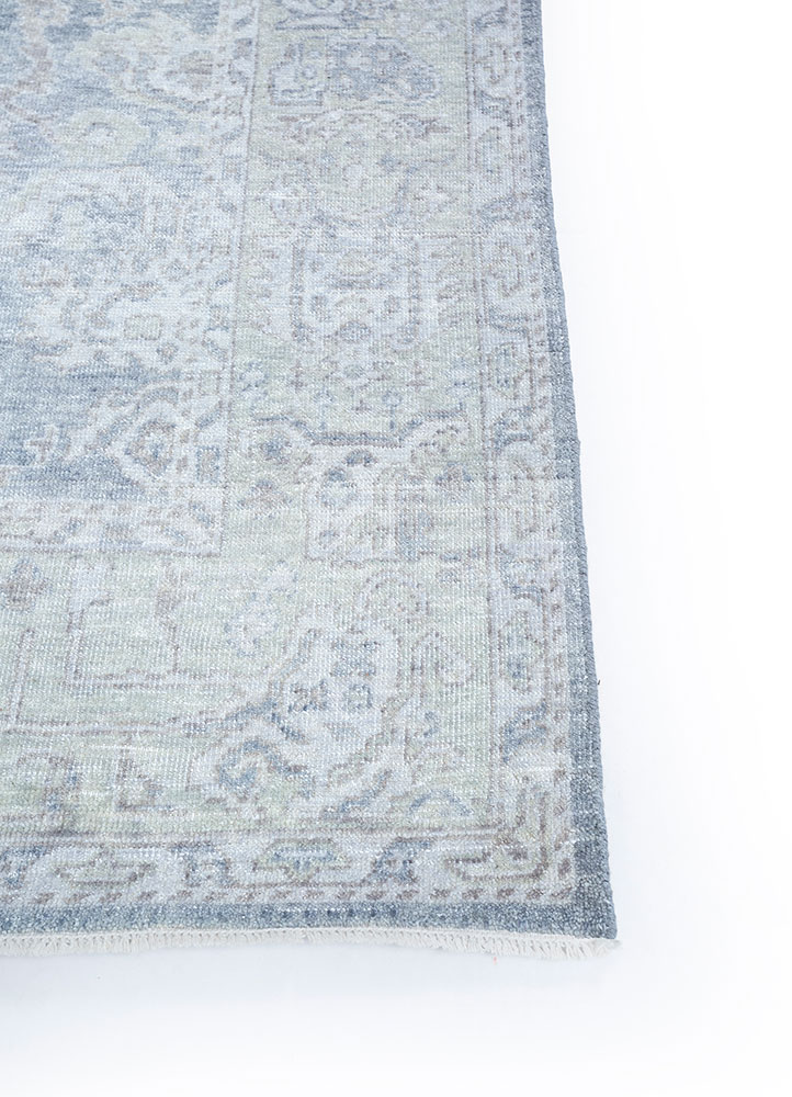 erbe grey and black wool hand knotted Rug - Corner