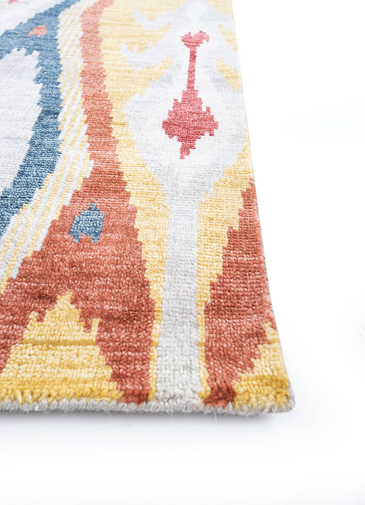 savana ivory wool hand knotted Rug - Corner