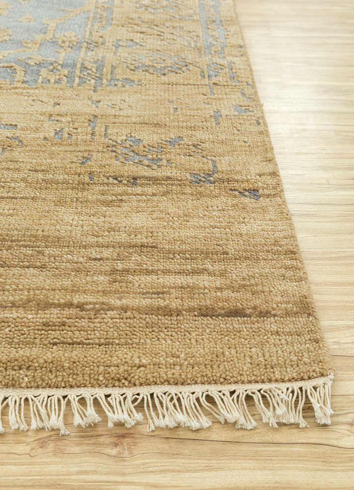 savana grey and black wool hand knotted Rug - Corner