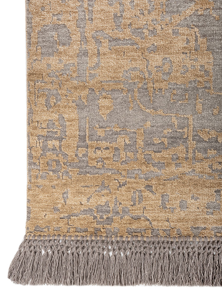 savana grey and black wool hand knotted Rug - Corner
