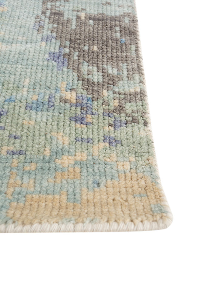 uvenuti blue wool hand knotted Rug - Corner
