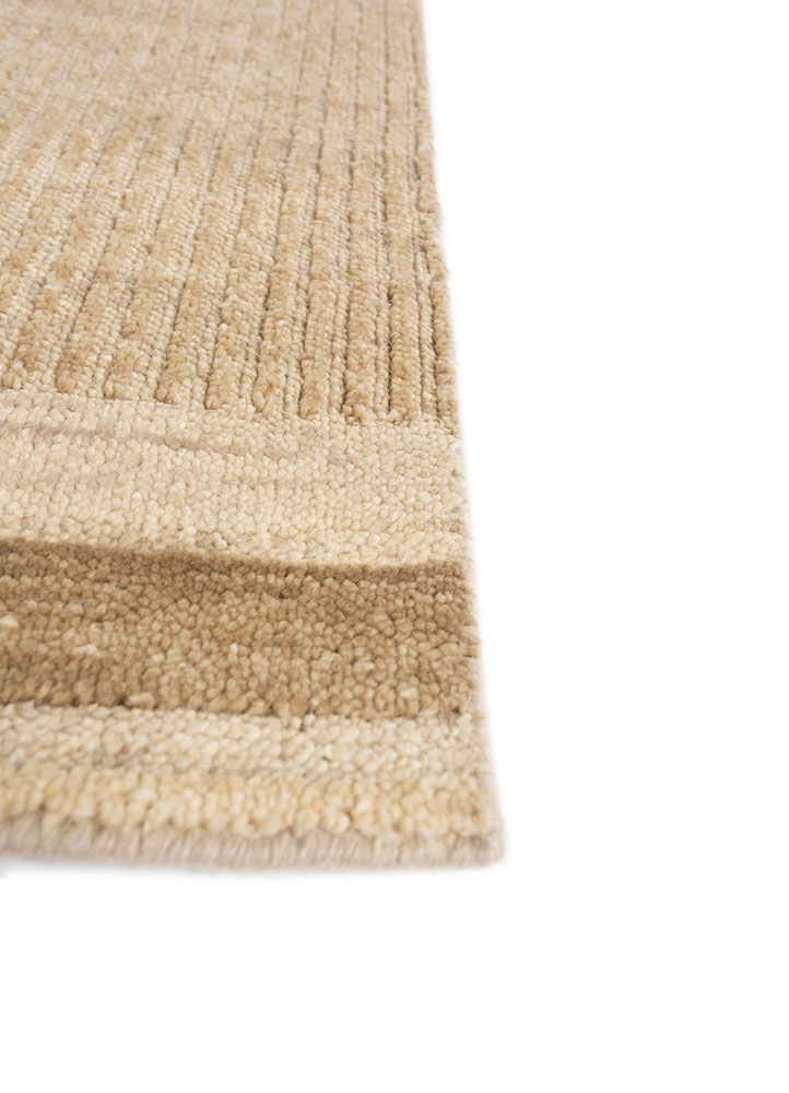 thyme ivory wool hand knotted Rug - Corner